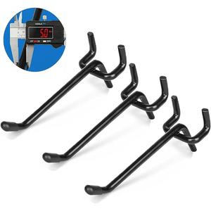 80 Pack 4 Inch Black Pegboard Hooks,Extra Thick 1/4" Heavy Duty Peg Board Hooks for Hanging, Pegboard Accessories For Garage, Kitchen, Gym, Store Wall Organizer