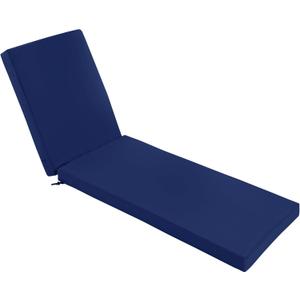 Chaise Lounge Cushions Outdoor - Waterproof and Fade Resistant Sun Lounger Replacement Cushions - Patio Lounger Pads with Removable Cover for Pool, Deck, Lawn, 80 x 26 x 3 Inch, Navy
