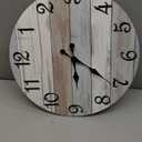 CHYLIN Wall Clock - 16 Inch Silent Non Ticking Coastal Wall Clocks Battery Operated, Wooden Rustic Farmhouse Clock Decorative for Living Room, Kitchen, Bathroom, Office (Blue)