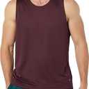 Amazon Essentials Men's Athletic Base Layer Workout Sports Tank Tops (Large, Burgundy)