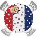 Vandarllin July 4th Round Tablecloth Red White Blue Elastic Edge Fitted Plastic Table Cover,Waterproof Oil Proof for Dinner,Outdoor, Picnic, 36" - 44" Tables Independence Day Americana Stars, Patriotic 