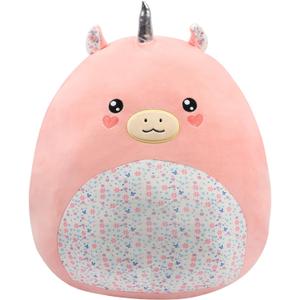20-Inch Large Unicorn Plush Pillow with Floral Belly Cute Soft Hugging Plush Toy Jumbo Stuffed Animal Birthday Gift for Girls Kids Adults, Pink