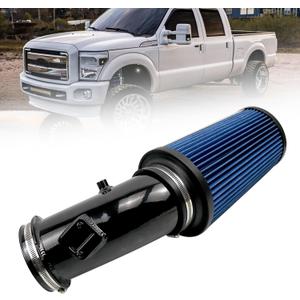 RULLINE 4" Air Intake System with Oiled Filter for Ford F250 F350 F450 6.7L Powerstroke Diesel 2011-2016 (Blue)