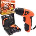 JoyTown Kids Real Power Drill Set  Electric Cordless Drill Tool Kit for Children with Interchangeable Bits, Flexible Shaft, Charger, All in Carrying Case, Learning Tools for Boys & Girls Home DIY