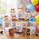Tenceur 24 Set Graduation Popcorn Boxes Preschool Grad Gift Boxes Elementary Kindergarten Popcorn Paper Movie Night Bucket Treat Container with Plastic Bag and Ribbon for Candy Cookie Party Decoration
