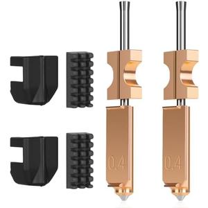 2PCS 0.4mm AD5X Nozzle,Quick-Swap Copper Alloy Hardened Steel 3D Printer Nozzle Support High Flow Printing ONLY Compatible with Flashforge AD5X 3D Printer