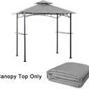 Tanxianzhe Grill Gazebo Replacement Canopy Top Cover 58 Double Tiered BBQ Roof ONLY FIT for Gazebo Model L-GG001PST-F (Gray)