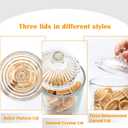 24fl oz Glass Candy Jars with Lids,3 Pack Apothecary Jars,Storage Jar for Candy, Cookies, Snacks, Kitchen Pantry, Clear Glass Jar for Countertop Display & Party Favors