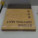 Small Stone Dish Drying Mat for Kitchen Counter, 2 PCS 16"12" & 8"x4" Quick Dry Stone Mats, Foldable Water Absorbing Diatomaceous Earth Drying Dish Pad for Countertop Bottles Utensils Cups(Dark Gray)