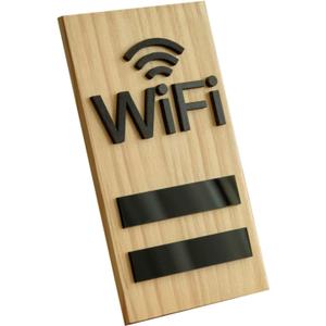 Reusable Wooden WiFi Sign, WiFi Password Board for Wall and Tabletop, Dry Erase Guest WiFi Sign for Home, Office, Cafe, Farmhouse Rustic Decor