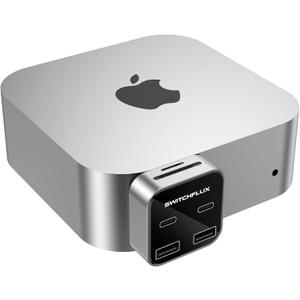 SWITCHFLUX Mac mini M4 Expansion Dock, Mac mini Hub with 10Gbps USB C×2, 10Gbps USB A×2, SD/ TF 3.0 Card Reader | High-Speed Data Transfer 6 in 1 Hub for Mac mini M4/ M4 Pro