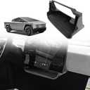 BestEvMod Center Console Under LCD Screen Organizer Compatible with Tesla Cybertruck 2025 2024 2023 Accessories Magnet Install No Tape Needed Pickup Lower LCD Storage Box (Rubber Mat)