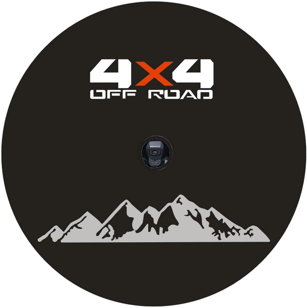 for Ford Bronco, Jeep Wrangler Spare Tire Cover with Camera Hole, Position Holder, Never Block Rear Camera, Spare Wheel Cover (XL: 285/70R17, 255/70R18)