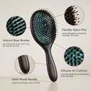 CHOSIN Boar Bristle Hair Brush for Women & Men - Nylon Pin Detangling Brush with Wooden Handle for Thick, Fine, Curly Hair - Frizz Control & Natural Shine