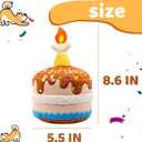 Dog Birthday Cake Toy, Interactive Crinkle Squeaky Chew Toy for Small Medium Large Dogs, Durable Pet Birthday Gifts & Party Accessories, Cute Soft Puppy Celebration Fun for All Breeds
