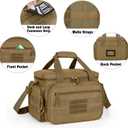 DSLEAF Tactical Range Bag for 4 Handguns, Pistol Shooting Range Bag with 6X Magazine Slots and Extra Pockets for and Essentials
