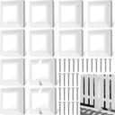 Tandefio 12 Pcs 3.5" x 3.5" Post Sleeve Base Cover Post Skirt Metal White Porch Column Wrap for Wood Hand and Stair Rails Wood Fence Deck Cable Railing Baluster (Internal Size 3.5" x 3.5")