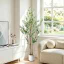 Fake Olive Tree 6FT Tall 1Pack with White Planter for Home Decor