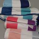 Exclusivo Mezcla 4 Pack Large Quick Dry Beach Towels, Microfiber Sandfree Cabana Stripe Pool Bath Swim Towel with Bag, Lightweight and Thin (Multi, 30x60 Inches) (Multi-green/Purple/Navy/Brown)