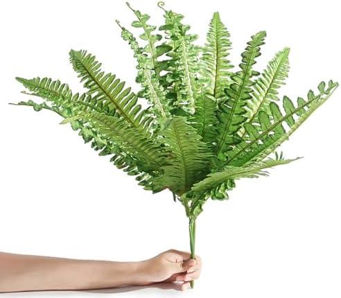 10pcs Artificial Persian Grass Artificial Outdoor Plants Greenery Fake Flowers Faux Plastic Flower Plant Artificial Flower for Outdoor Garden Veranda UV Resistant,Persian Grass