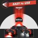 4 x KunHe 4 Pack Red Light LED Headlamps Flashlights Headlight Bright Head Lamp for Adults Night Vision Explore and Outdoor Camping Running Hiking Fishing