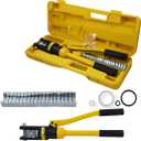 WFLNHB 16 Ton Hydraulic Wire Cable Lug Terminal Crimper Crimping Tool with 11 Dies YQK-300 Fit for for Welding Cables, Power Wires and Electrical Cables