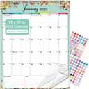 Lateefah Wall Calendar 2025, 18 Month Desk Calendar from Jan 2025 to June 2026, Large 17''x22'' Monthly Calendar 2025-2026 with Plastic Cover Large Wall Calendar 2025 for Home, Office