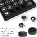 Geelin 3 Pcs Gem Display 75 Case Gem Jars Small Size 8.0" x 8.0" x 0.75" Black Tray Foam Sheet Gemstones Storage Jars with Lids Insert Trays for Collectibles Jewelry Coins and Gemstone Storage