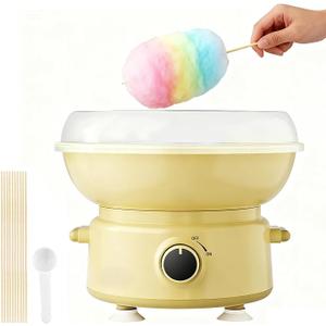 Cotton Candy Machine for Kids & Family, Mini Cotton Candy Maker with 10 Sticks & Sugar Scoop, Home Birthday Family Party Christmas Gift