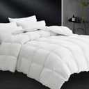 CYMULA Feather Down Comforter Queen Size - All Season White Down Duvet Insert, Fluffy Breathable Bedding Camping Warm Quilt,Ultra Soft Quiet Luxurious Hotel with 8 Tabs (90" x 90")