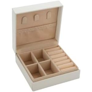 Pack of 2  Ciulaiy Bridesmaid Proposal Gifts Travel Jewelry Case Wedding Party Favors Small Jewelry Box Bridesmaid Gift ideas Boxes Mini Storage Organizer Box(1, white)