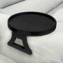 NDL Sofa Armrest Clip Table  No-Slip Couch Tray for Drinks, Snacks, Remote, Gamepads, Adjustable Armchair Table for Living Room, Bedroom, Dorm  Fits Most Armrests (Black)