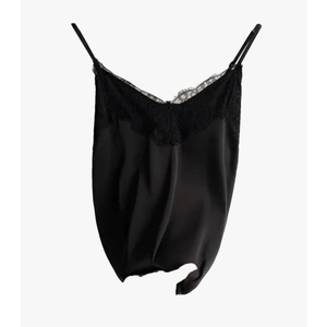 Summer Sexy Lace Camisole Women Silk V-Neck Tops Sleeveless Tank Tops Female Slim Soft Satin Basic Tops, S
