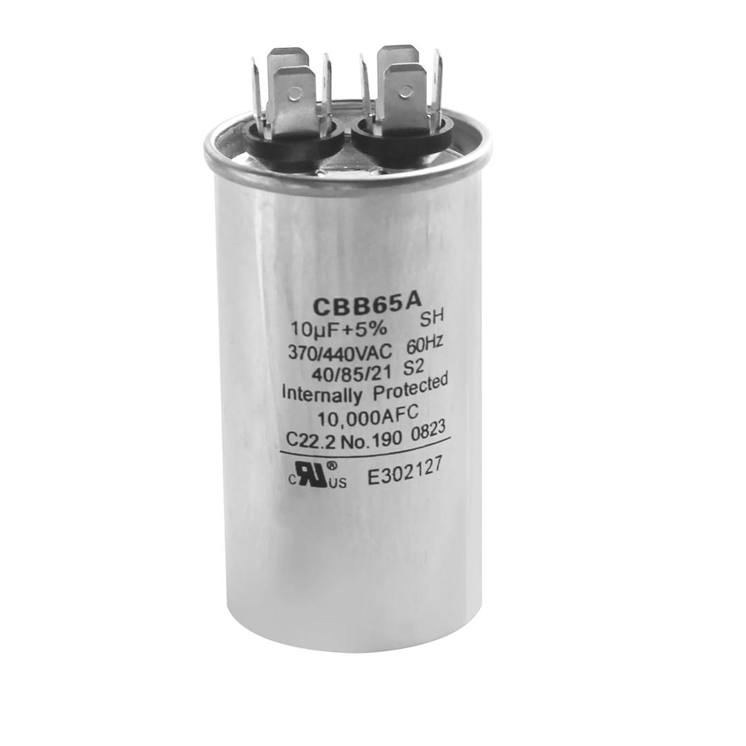 10 uF 10 MFD 370 VAC Dual Run Oval Start Capacitor - 97F9002, 97F9002s for AC Unit Fan Motor Start, Heat Pump, Condenser Straight Cool. Compatible with Old GE# 97F9002BZ3, Z97F9002, 27L669
