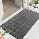 Indoor Outdoor Door Mat, 5x 4' Doormat for Entryway, Rubber Backing Non Slip Front Door Mat Outside Entrance, Super Absorbent Commercial Floor Mat for Home Office, Grey Diamond, 4' x 5' (Rectangular)