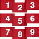 9 Pieces Large Numbered Golf Flags with Tube Inserted 20''L x 14''H Oversize Putting Flags Number 1-9, 420D Nylon Flag for Yard Indoor Outdoor Backyard Garden