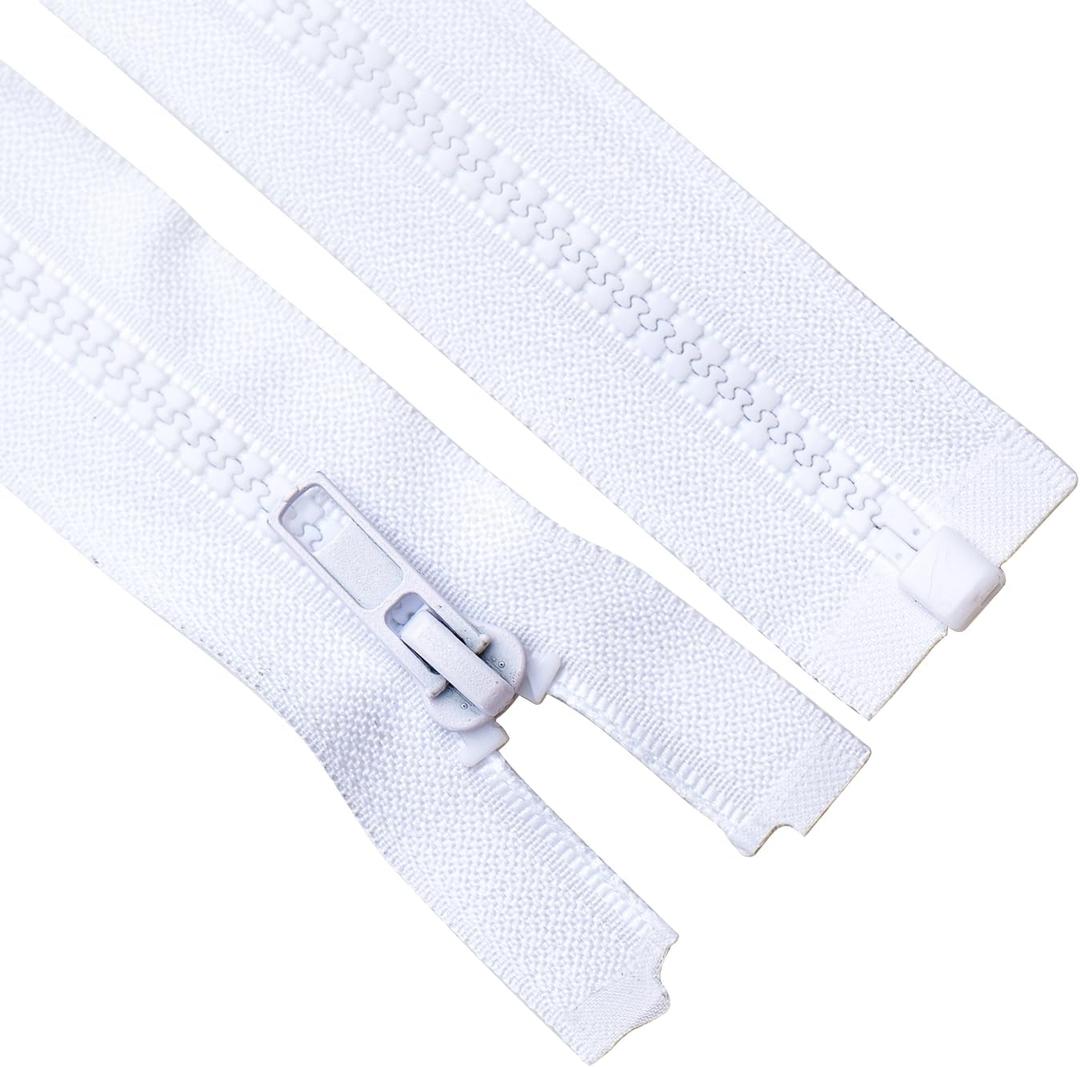 Sawoake 2PCS #5 40 Inch Separating Jacket Zippers for Sewing Coats Jacket Zipper White Molded Plastic Zippers Bulk Tailor DIY Sewing Tools for Garment/Bags/Home Textile