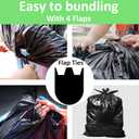 55-60 Gallon Trash Bags Heavy Duty 150 Count Bulk with 4 Innovative Flap Ties | Compatible with Rubbermaid Brute & Winco & Behrens 50-60 Gallon Round Trash Can | Tear & Leak Resistant Black