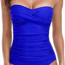 RELLECIGA Women's Strapless One Piece Swimsuit (3X-Large, Royal Blue)