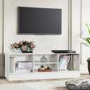 KIOMIMI White TV Stand, Modern 47.2’’ Entertainment Center with Storage Cabinets for 65 inch TV, Media Console for Living Room, Bedroom, Office