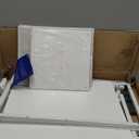 Casaottima 40 Inch Small Home Office Computer Desk for Bedroom with Fabric Drawers & File Cabinet, Cloth Storage Bag and Hook, Writing Study Work Desk for Small Space, Snow White