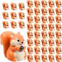 50 Pcs Mini Squirrel Figurines, 2.1 x 1.4cm Resin Squirrel Decor Bulk Adorable Garden Accessories for Moss Landscape DIY Terrarium Home Decor