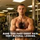 Fake Chest Hair Body Hairs Adding Hair Volume Enhancement of Manliness Handmade Full Lace Fake Realistic Chest hair (Style 3)