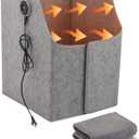 Under Desk Heater with Blanket, Foldable Space Heater with Timer & Thermostat, Electric Foot Warmer for Indoor Use, Quiet & Small Space Foot Warmer for Office & Home, 5-Fold