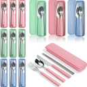 9 x Nicunom 9 Pack Reusable Travel Utensils with Case, Portable Stainless Steel Flatware Set, Knife Fork Spoon Chopsticks, for Camping Lunch Box Picnic