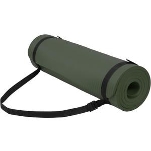 Fitvids Yoga Mat, 1/2-Inch Extra Thick High Density Exercise Mat, Anti-Tear Exercise Yoga Mat with Carrying Strap, Suitable for Various Yoga Exercises (Green Jasper)
