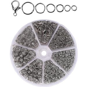 Mr. Pen- Open Jump Rings Set, 1014 pcs, Silver Metal Jump Rings with Lobster Clasps, 6 Assorted Sizes (410 mm), Jewelry Making Findings for DIY Crafts, Bracelets, Necklaces & Keychains