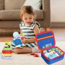 Case Compatible with Little Tikes Story Dream Machine Starter Set, Toys Storage Bag Designed to Organize Storybooks, Audio Player, and Littles Character Collection, Blue&Red (CASE ONLY)