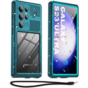 For Samsung Galaxy S23 Ultra Waterproof Case, IP68 Water Proof Built-in Screen Protector, Magnetic Heavy Duty Military Grade Rugged Phone Case for S 23 Ultra 6.8", Teal