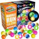 Marble Genius 50 pcs Glow in The Dark Marbles for Kids 4+, Full Color Instruction Manual, Ideal as an Easter Gift for Kids